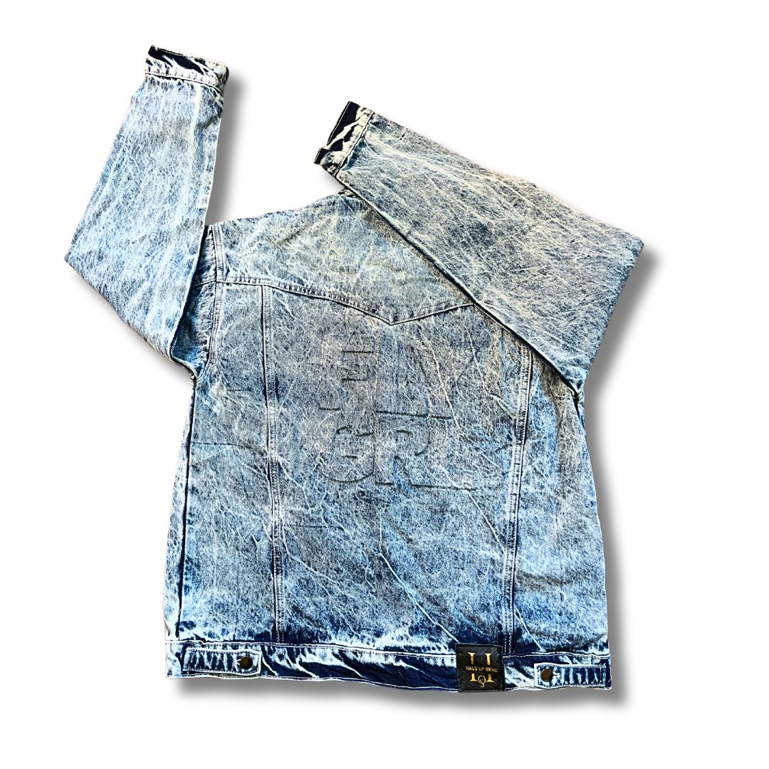 FLY GRL Icon Denim Jacket In 90s Vintage Wash