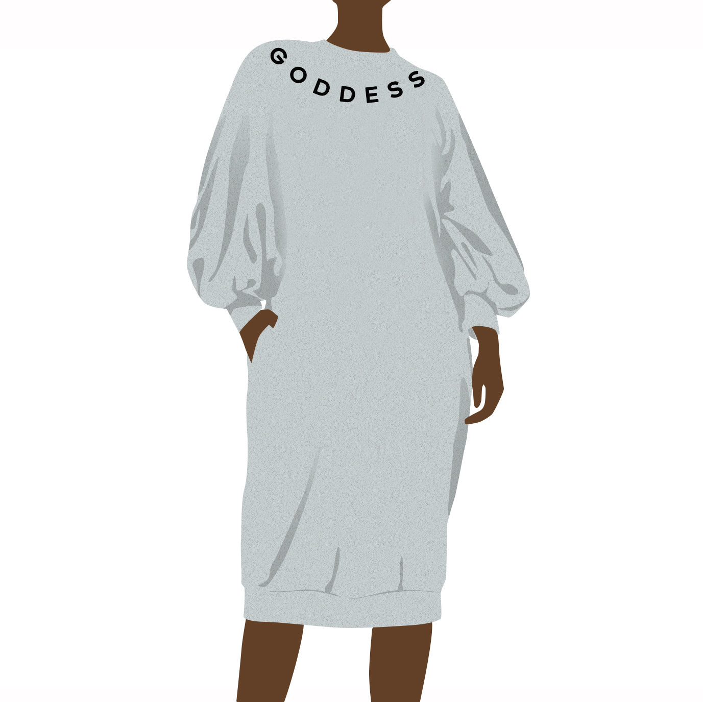 Goddess Bubble Sleeve Sweatshirt Dress