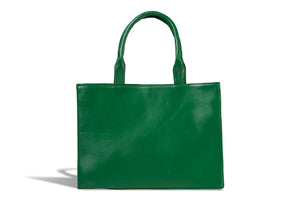 I Am One Dope Chick Leather Tote In Money Green