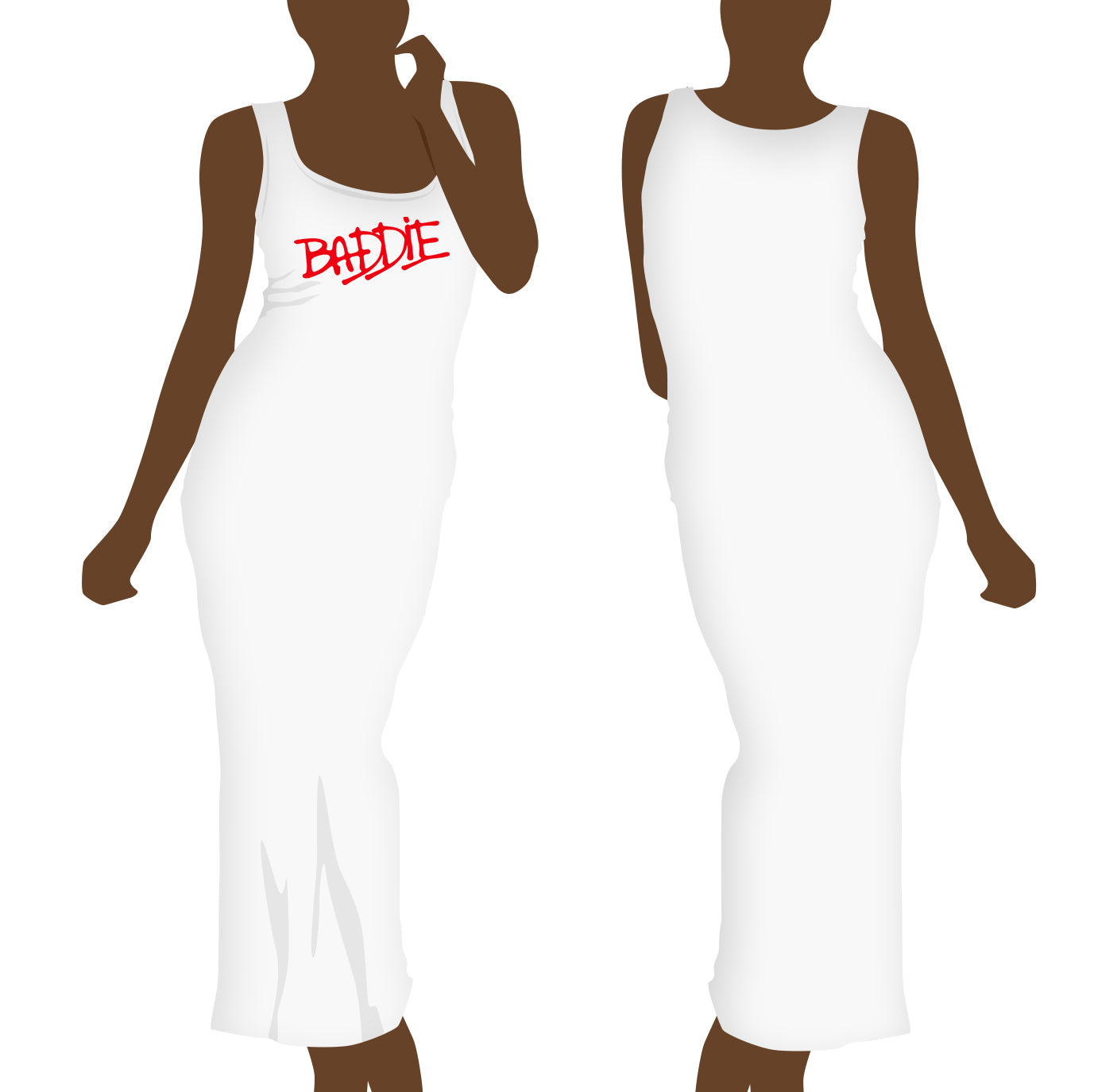Baddie Maxi Ribbed Dress M