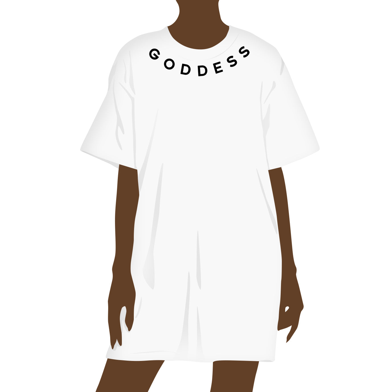 Goddess In Classic White T-Shirt Dress