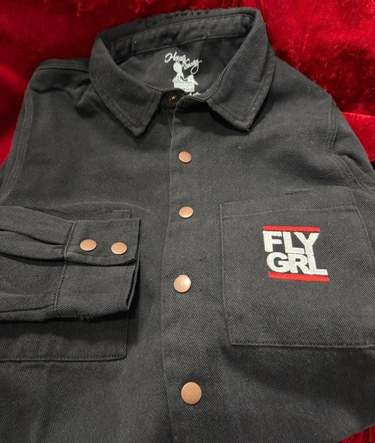 FLY GRL Mechanic's Denim Jumpsuit In Black
