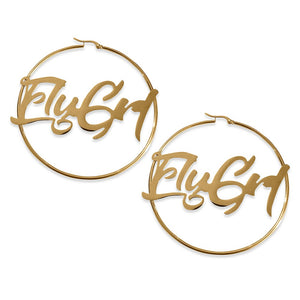 FLY GRL 'Jody' Hoop Earrings In Gold