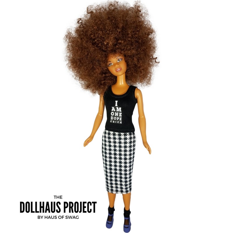 I Am One Dope Chick (Black Tank) Tee Collector Doll