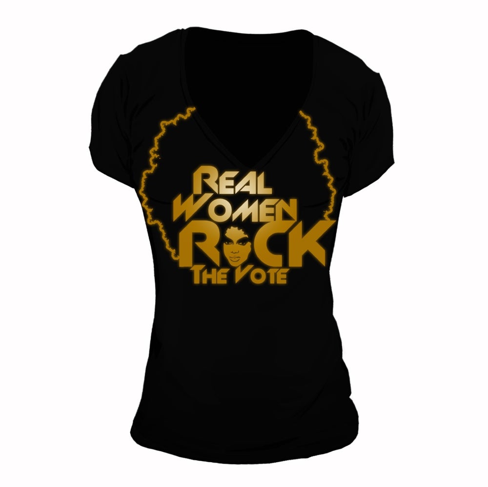 Real Women Rock The Vote | Deep V-Neck Tee