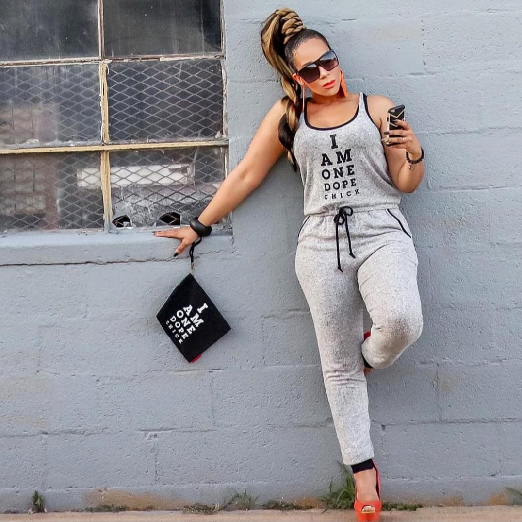 I Am One Dope Chick Athleisure Romper