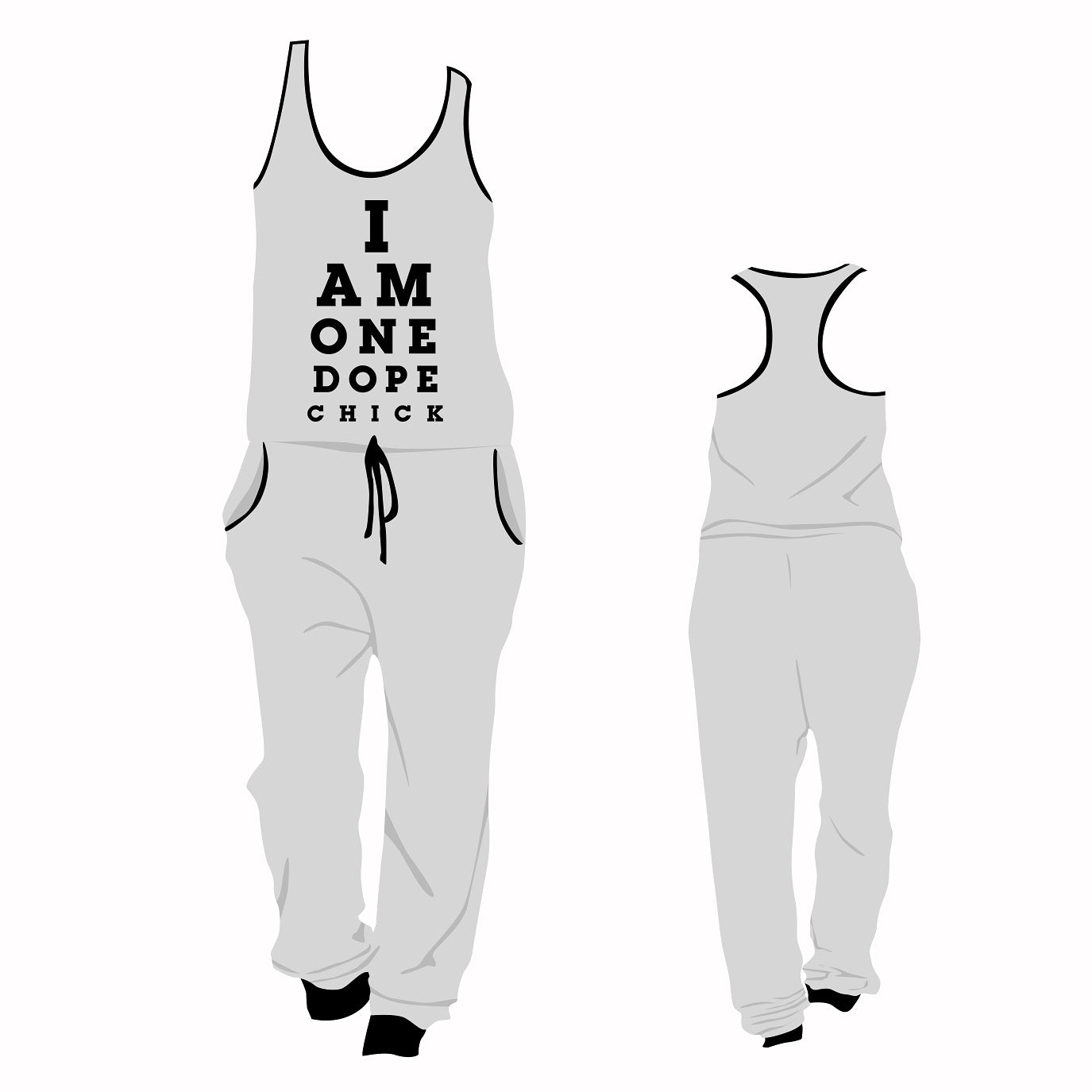 I Am One Dope Chick Athleisure Romper