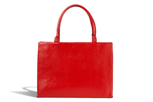 I Am One Dope Chick Leather Tote In Red Haute