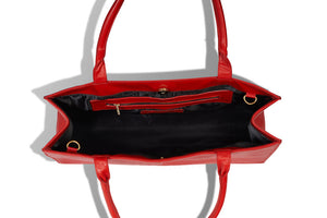 I Am One Dope Chick Leather Tote In Red Haute